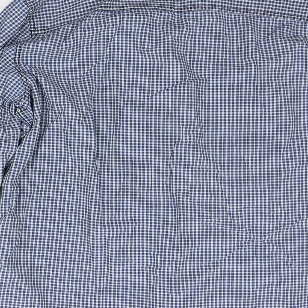 Livergy Mens Blue Check   Button-Up Size L