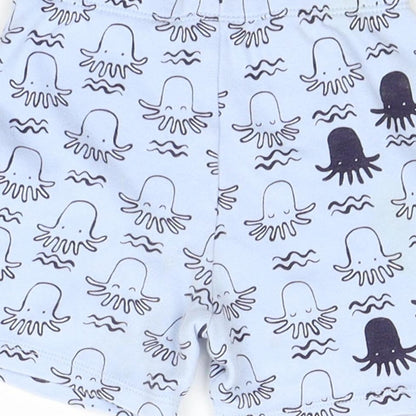 F&F Baby Blue   Cropped Trousers Size 9-12 Months  - squids