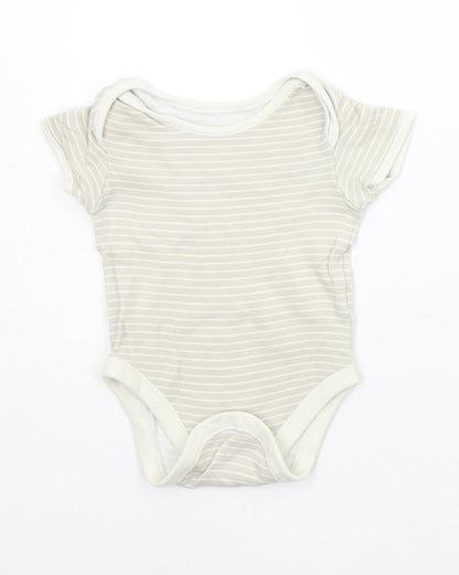 George Baby Beige Striped  Babygrow One-Piece Size 6-9 Months