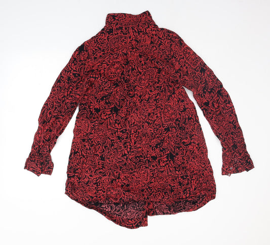 Monsoon Womens Red Geometric  Shirt Dress  Size M