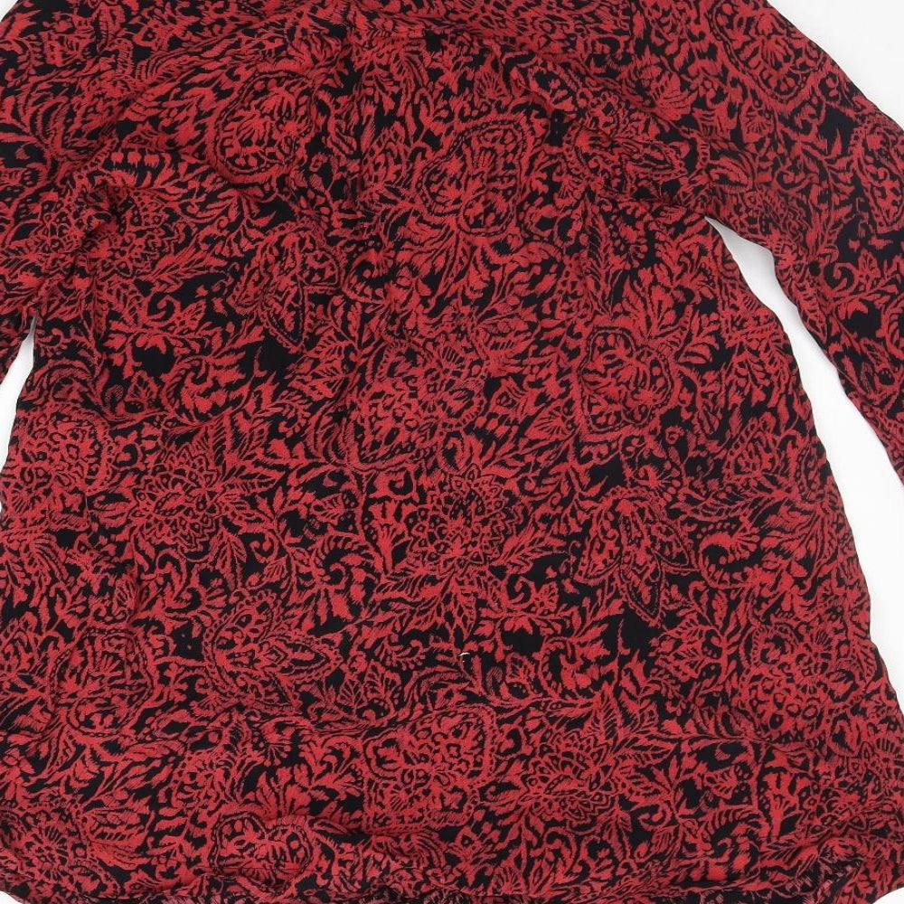 Monsoon Womens Red Geometric  Shirt Dress  Size M