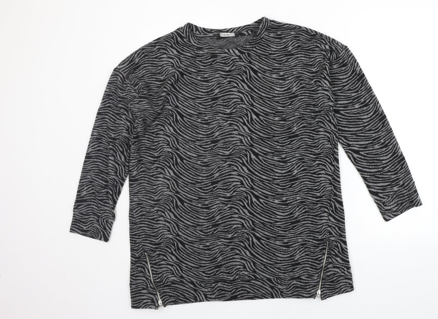 George Womens Grey Floral  Pullover Jumper Size 14