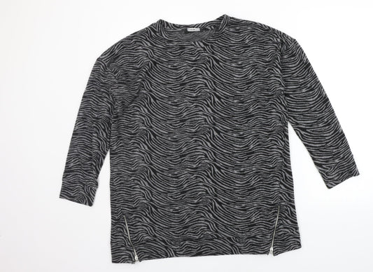 George Womens Grey Floral  Pullover Jumper Size 14