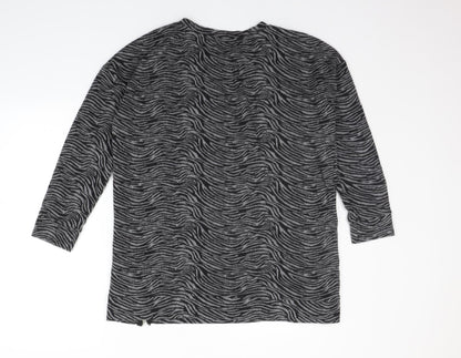 George Womens Grey Floral  Pullover Jumper Size 14