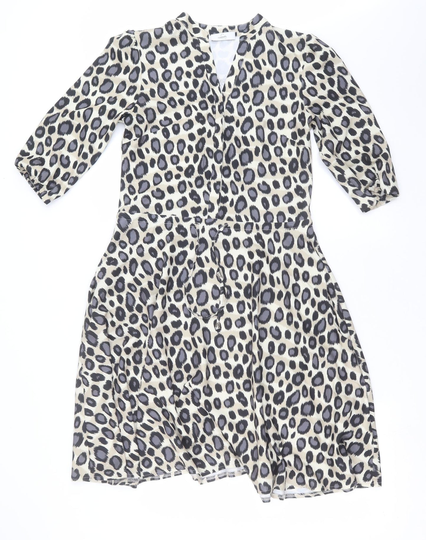 Lanti Womens Beige Animal Print  Fit & Flare  Size 6