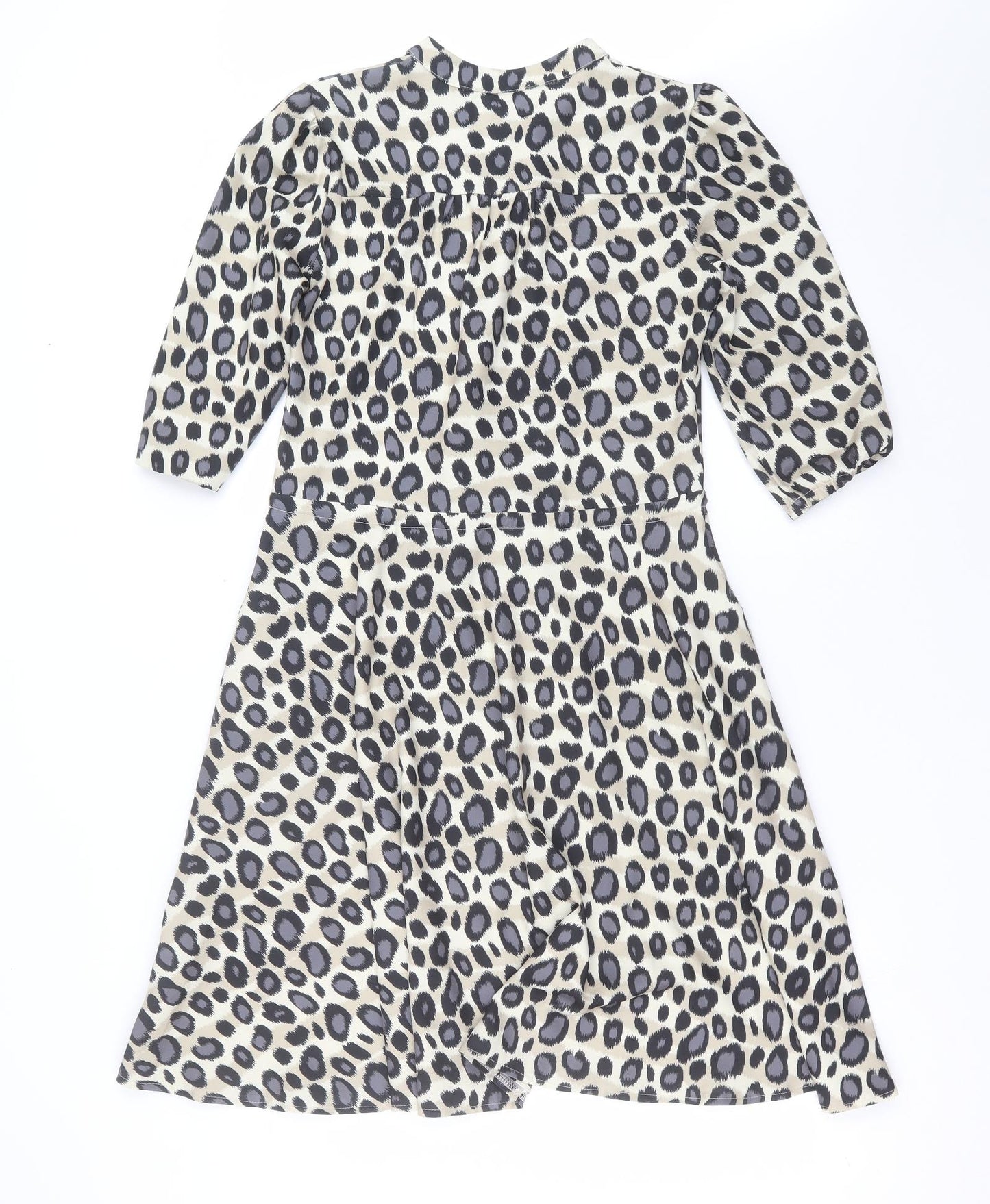 Lanti Womens Beige Animal Print  Fit & Flare  Size 6