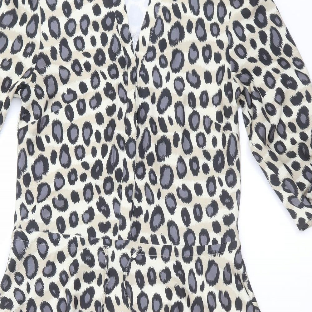 Lanti Womens Beige Animal Print  Fit & Flare  Size 6