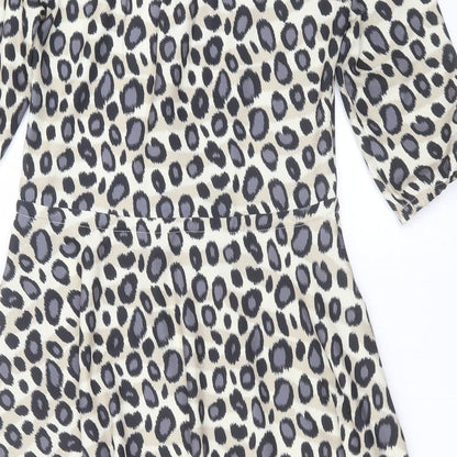 Lanti Womens Beige Animal Print  Fit & Flare  Size 6