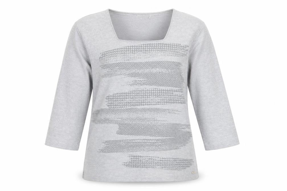 TIGI Womens Grey Geometric Knit Pullover Jumper Size 14
