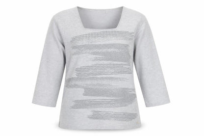 TIGI Womens Grey Geometric Knit Pullover Jumper Size 14