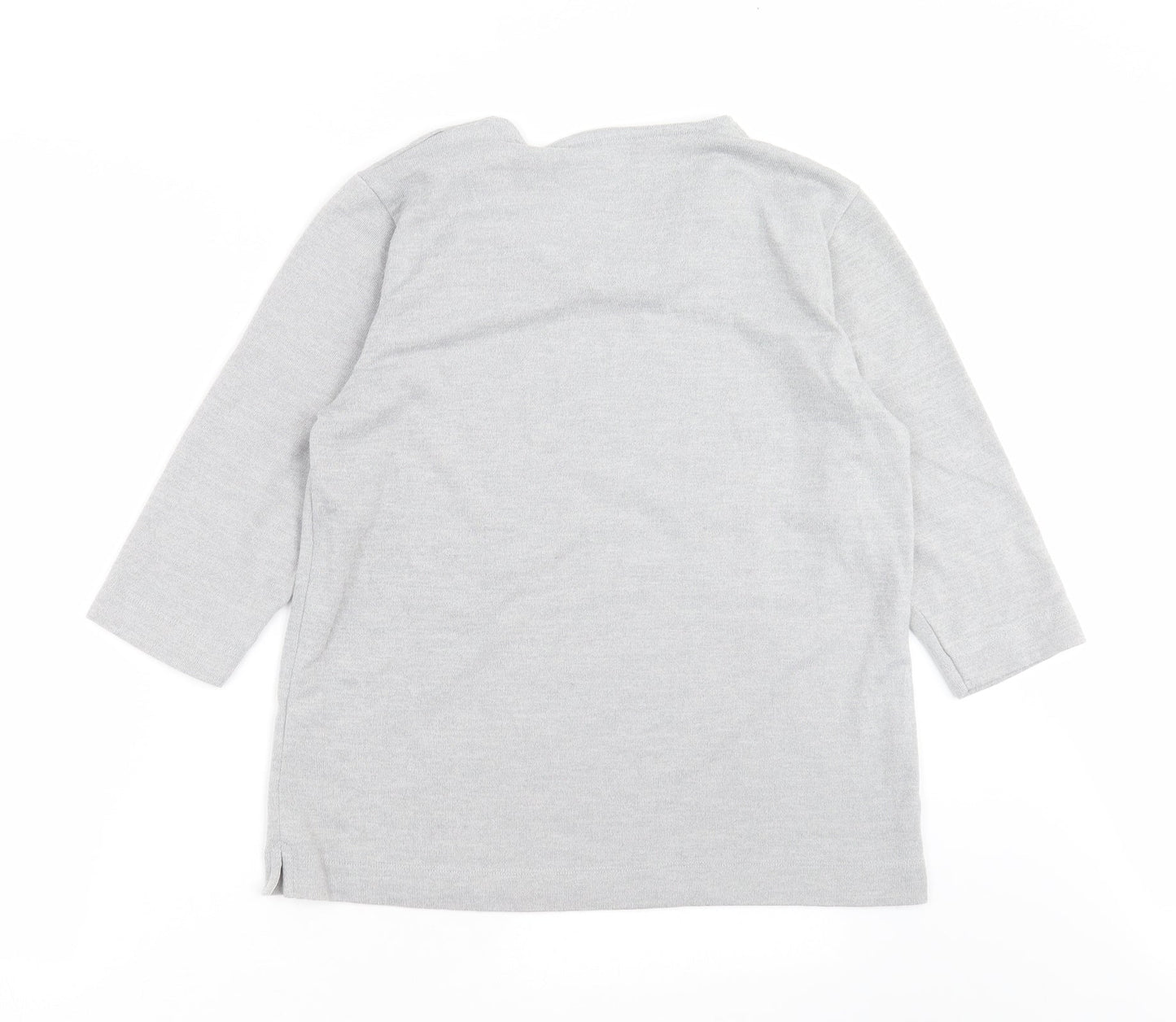 TIGI Womens Grey Geometric Knit Pullover Jumper Size 14