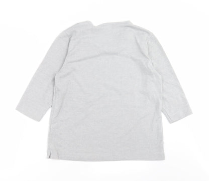 TIGI Womens Grey Geometric Knit Pullover Jumper Size 14