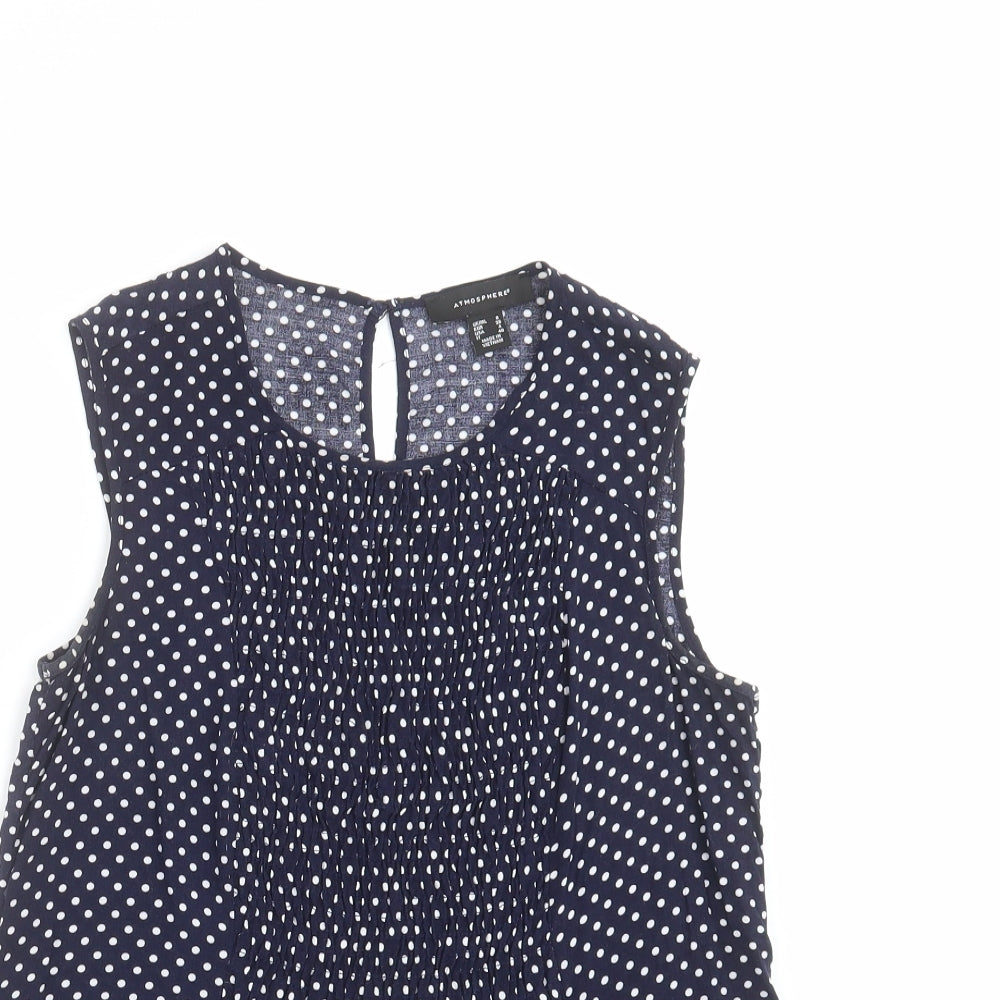 Primark Womens Blue Polka Dot  Basic Blouse Size 8