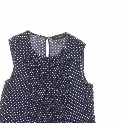 Primark Womens Blue Polka Dot  Basic Blouse Size 8