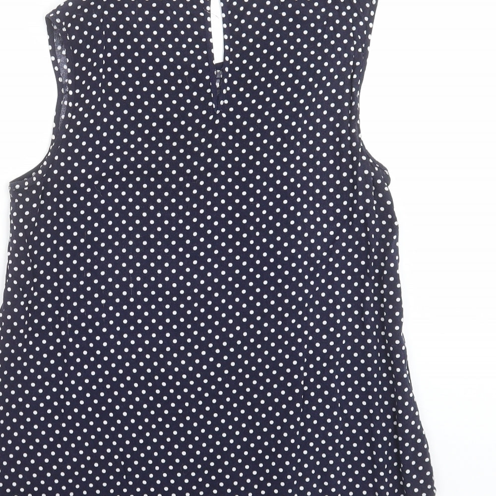 Primark Womens Blue Polka Dot  Basic Blouse Size 8
