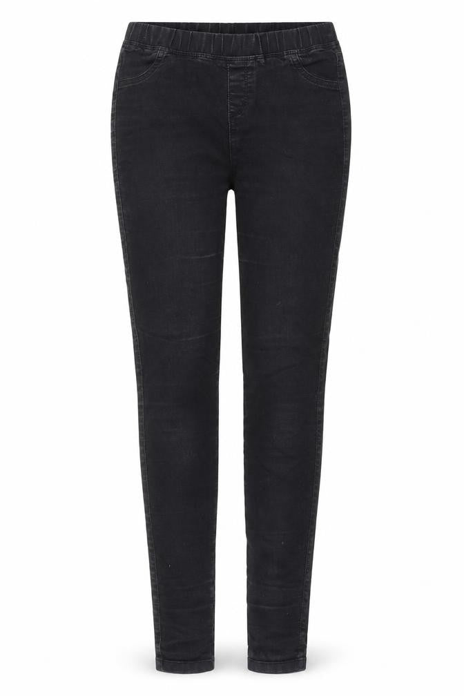 Front view of Indigo women’s black denim jegging jeans, size UK 8, 30-inch leg