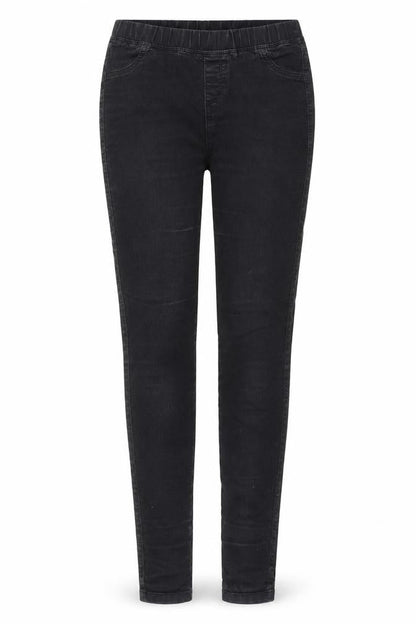Front view of Indigo women’s black denim jegging jeans, size UK 8, 30-inch leg