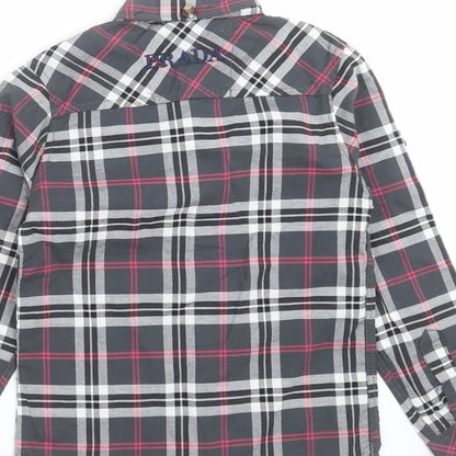 negin couture Boys Grey Check  Basic Button-Up Size 4 Years