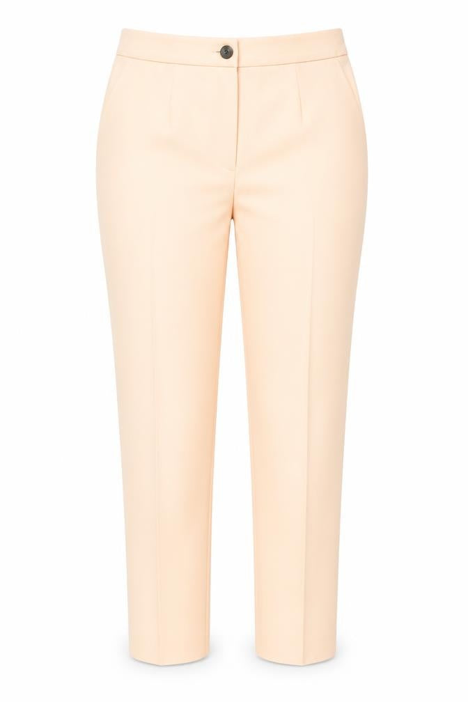 Front view of ASOS women’s orange trousers, size UK 14, 27-inch leg