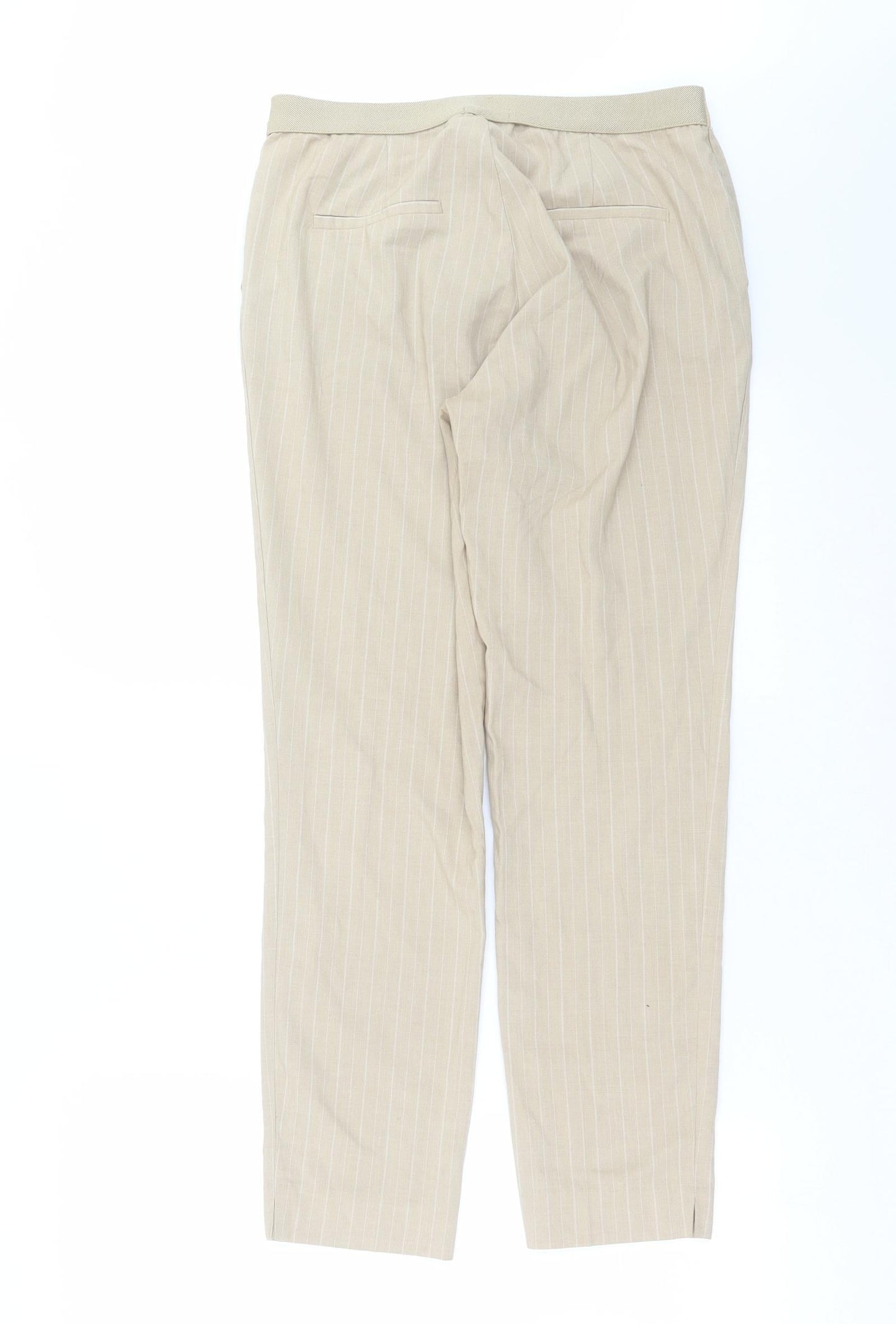 Stradivarius Womens Beige Striped  Trousers  Size S L28 in
