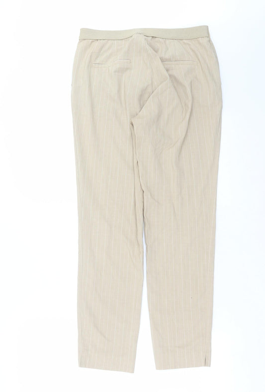 Stradivarius Womens Beige Striped  Trousers  Size S L28 in