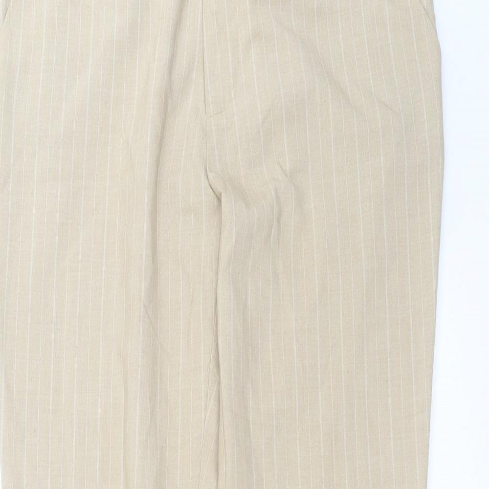 Stradivarius Womens Beige Striped  Trousers  Size S L28 in