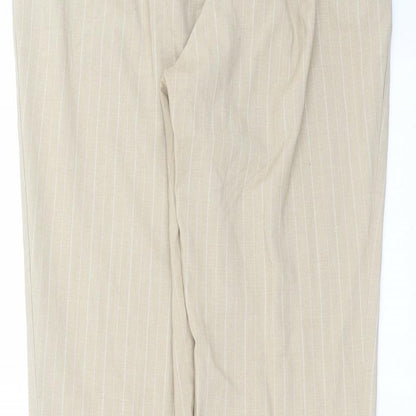 Stradivarius Womens Beige Striped  Trousers  Size S L28 in