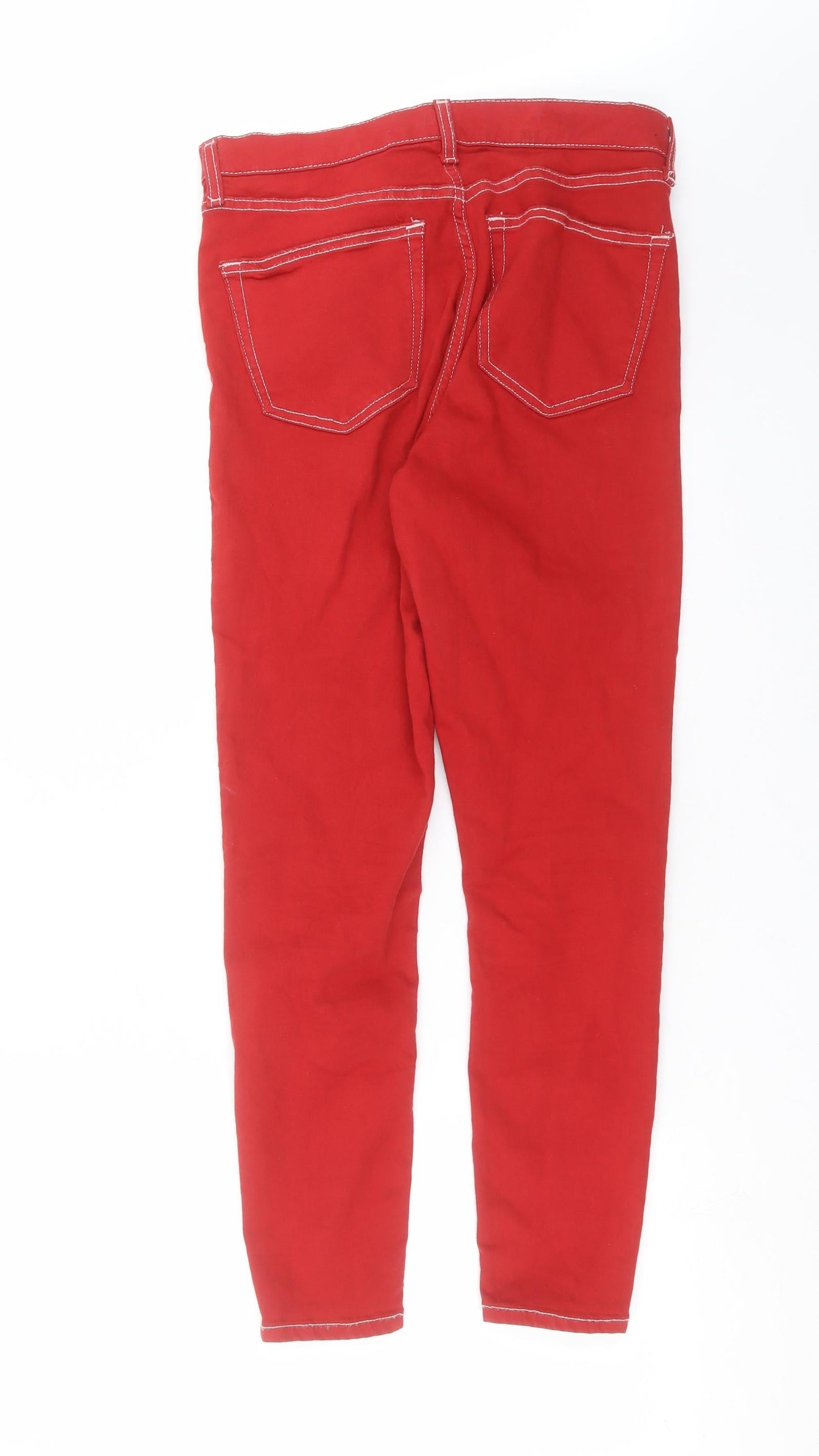 Topshop Womens Red  Denim Skinny Jeans Size 30 in L27 in