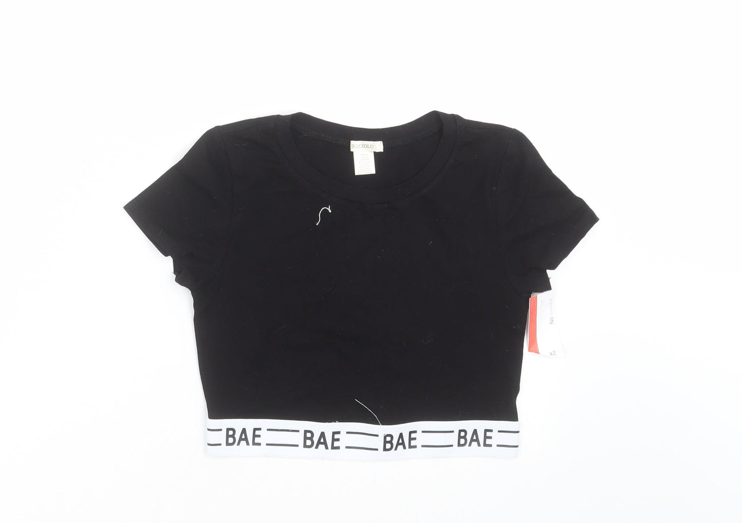 Bozzolo Womens Black   Cropped T-Shirt Size S  - bae