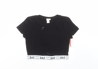 Bozzolo Womens Black   Cropped T-Shirt Size S  - bae