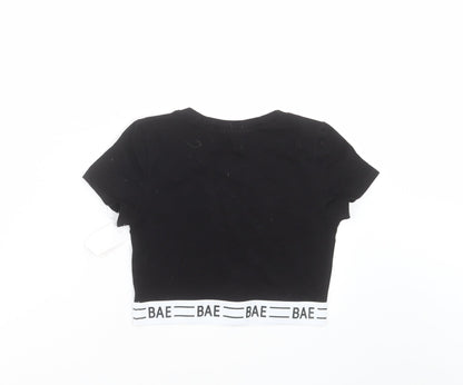 Bozzolo Womens Black   Cropped T-Shirt Size S  - bae