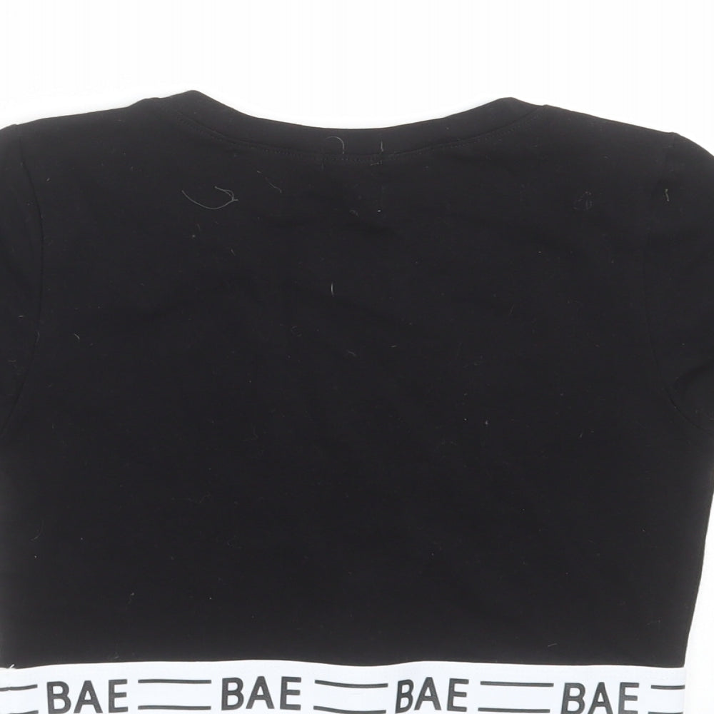 Bozzolo Womens Black   Cropped T-Shirt Size S  - bae