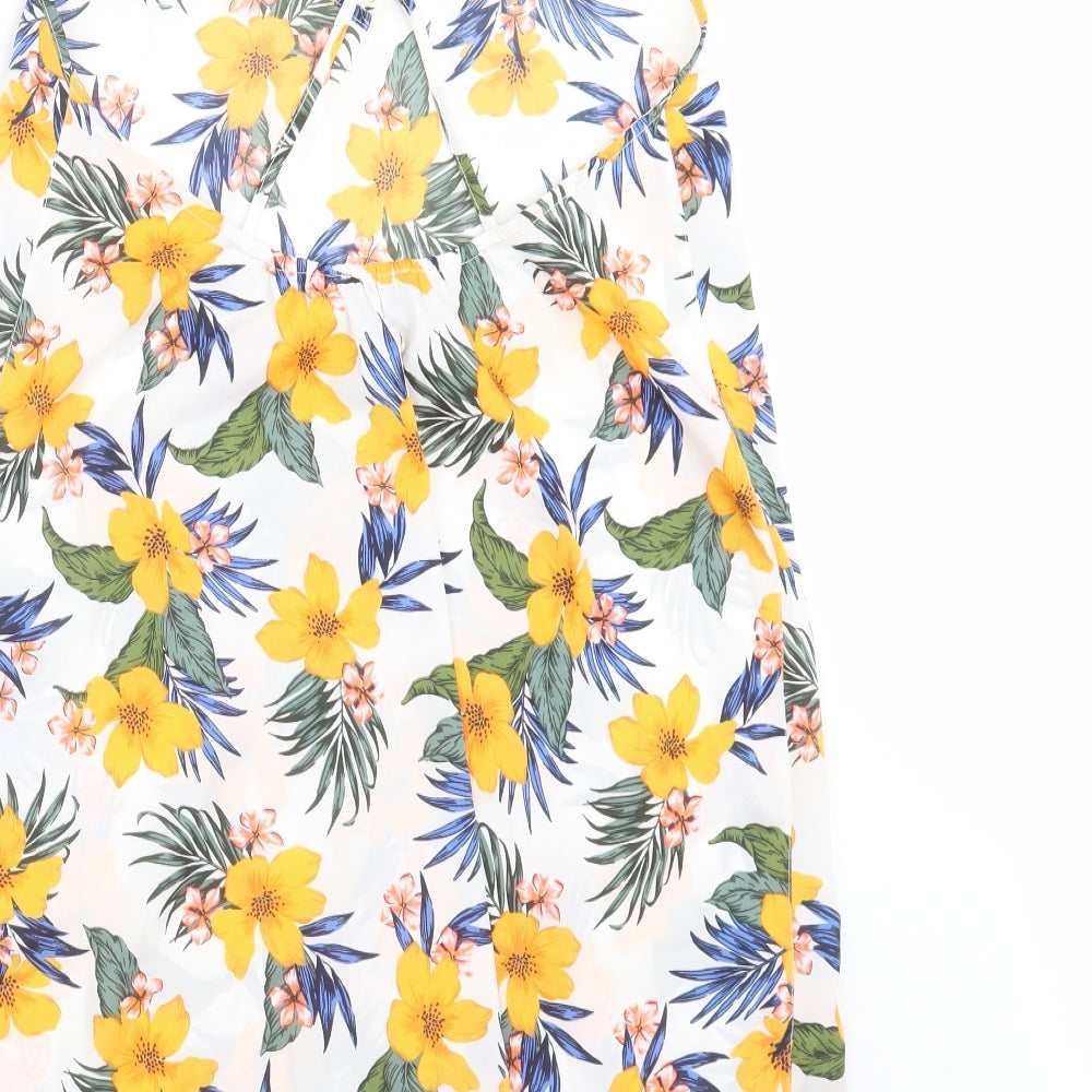 New Look Womens White Floral  Shift  Size M