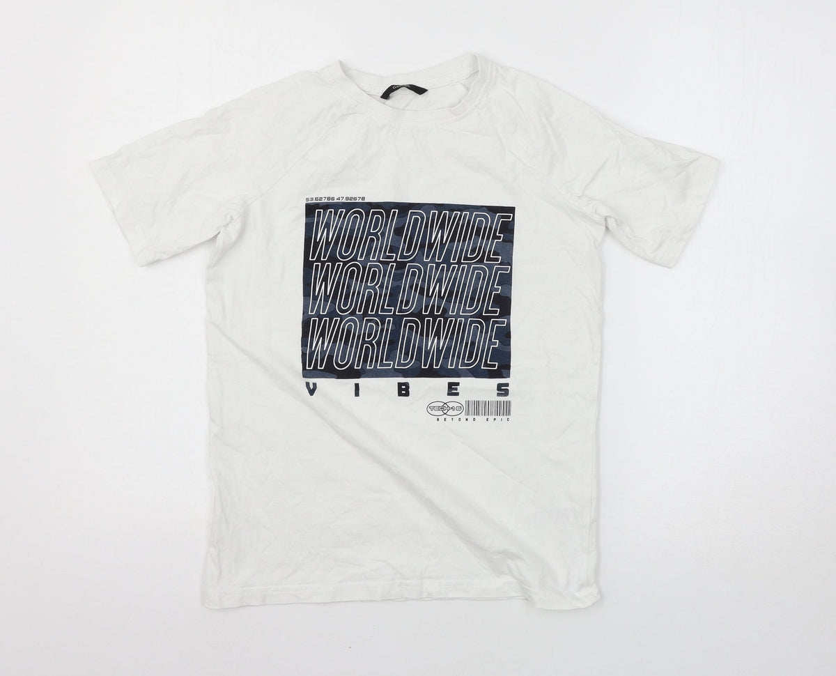 Additional front view of George boys’ white basic t-shirt, size 11-12, years