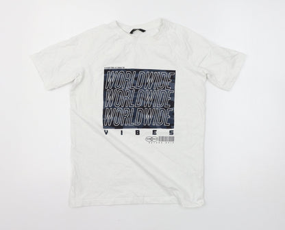 Additional front view of George boys’ white basic t-shirt, size 11-12, years