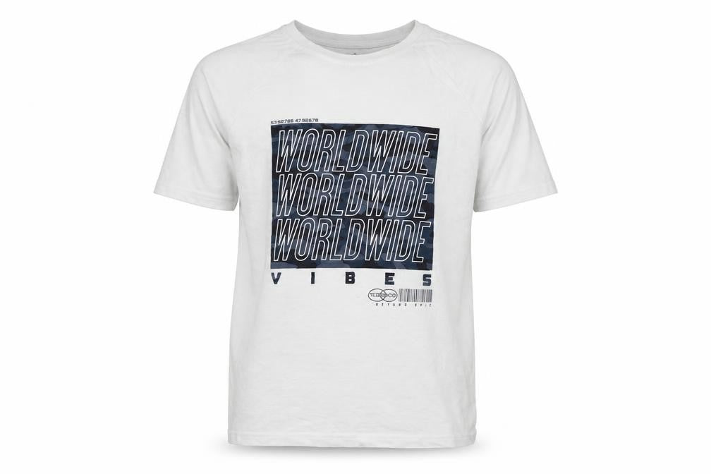 Front view of George boys’ white basic t-shirt, size 11-12, years