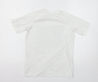 Back view of George boys’ white basic t-shirt, size 11-12, years