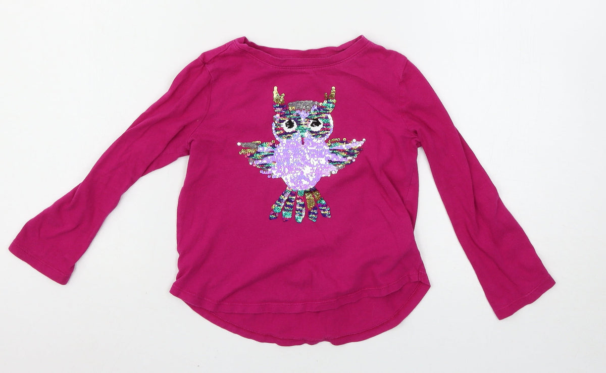 Additional front view of Gap girls’ purple basic t-shirt, size XS