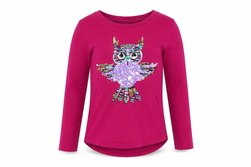 Front view of Gap girls’ purple basic t-shirt, size XS