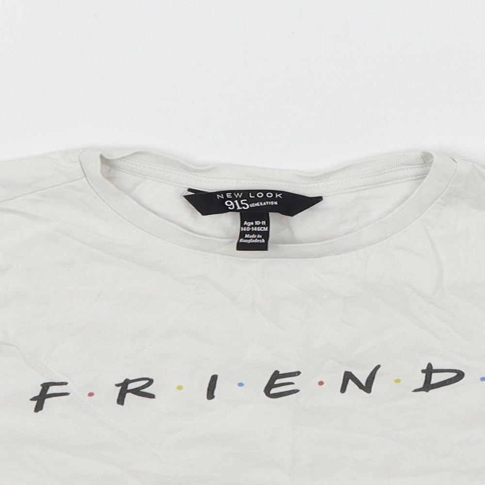 New Look Girls White   Basic T-Shirt Size 10-11 Years  - F.R.I.E.N.D.S