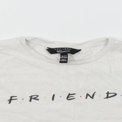 New Look Girls White   Basic T-Shirt Size 10-11 Years  - F.R.I.E.N.D.S