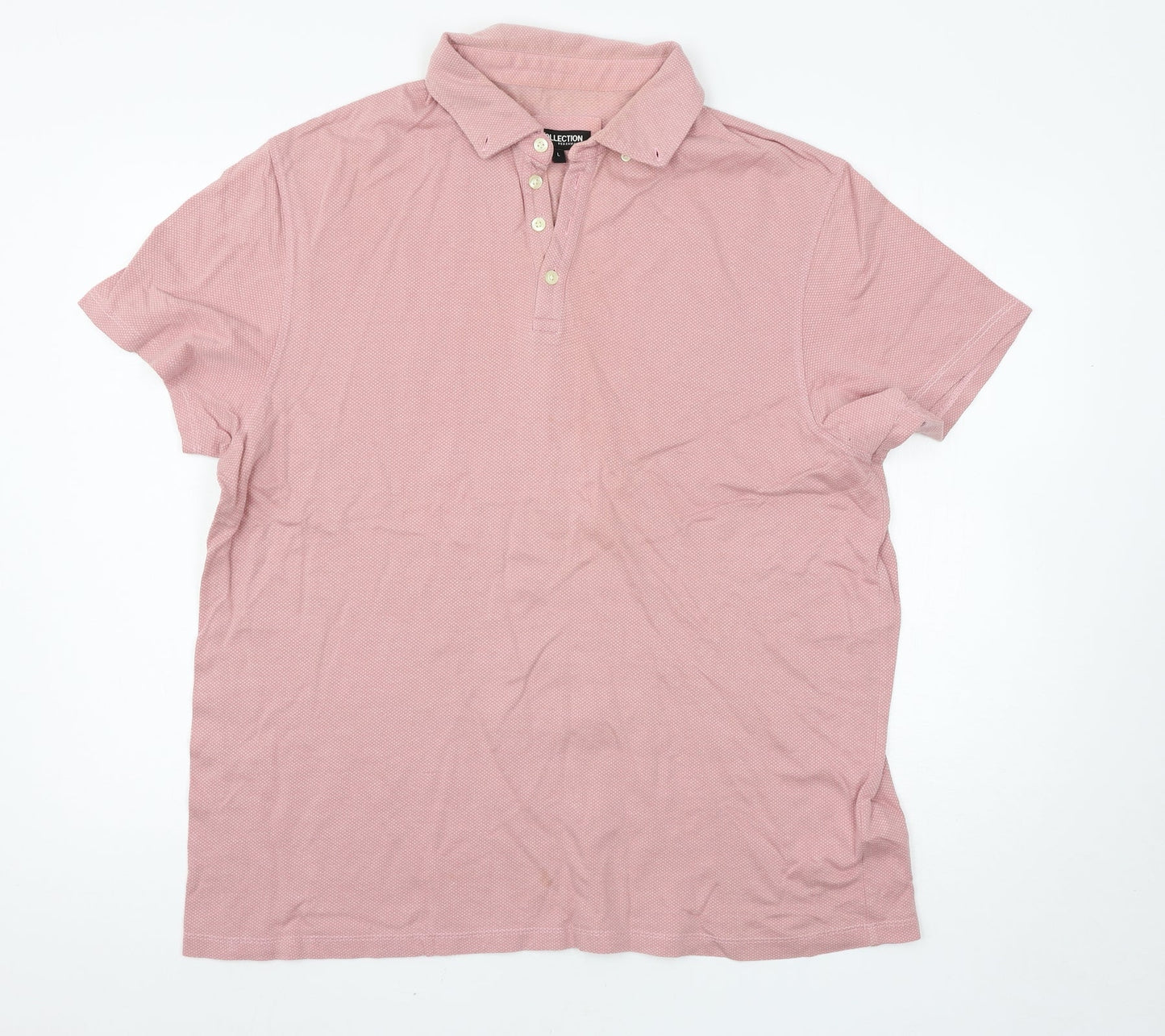 Debenhams Mens Pink Houndstooth   Polo Size L