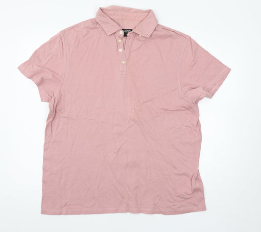 Debenhams Mens Pink Houndstooth   Polo Size L