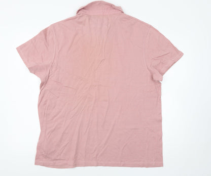 Debenhams Mens Pink Houndstooth   Polo Size L