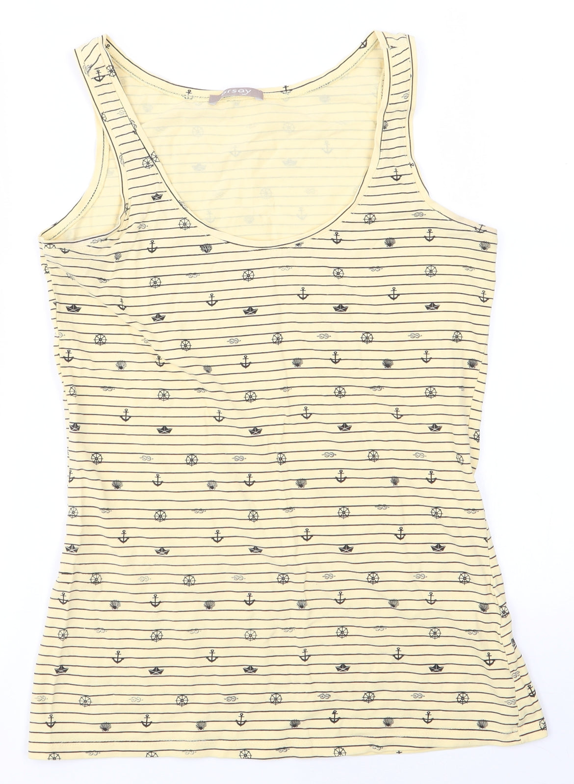 Womens UK Size M ORSAY Yellow Basic Tank