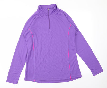 Womens UK Size L Preworn Purple Pullover Jumper