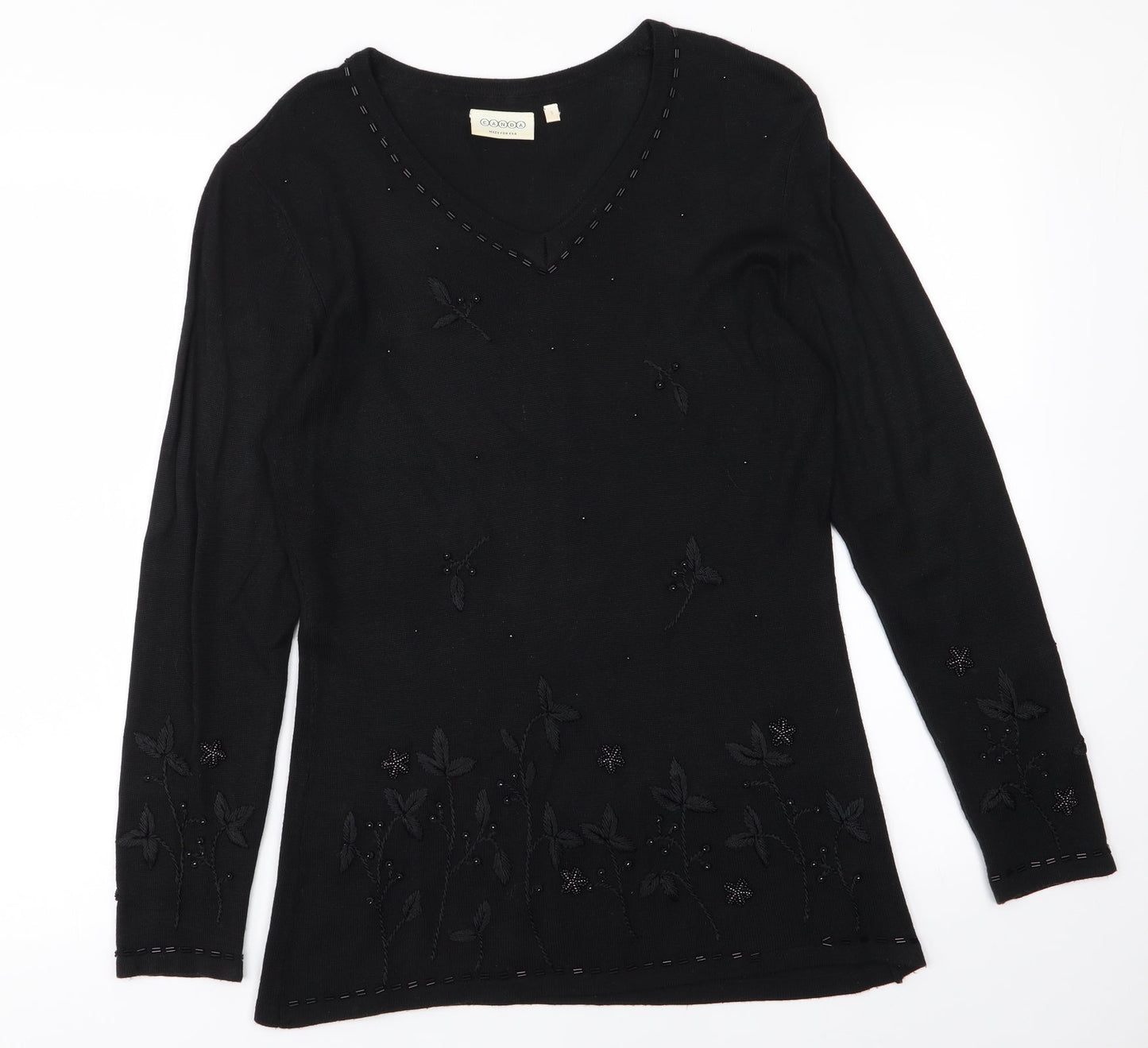 Womens UK Size S Canda Black Pullover Jumper