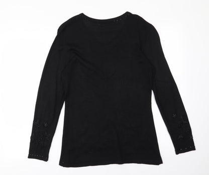 Womens UK Size S Canda Black Pullover Jumper