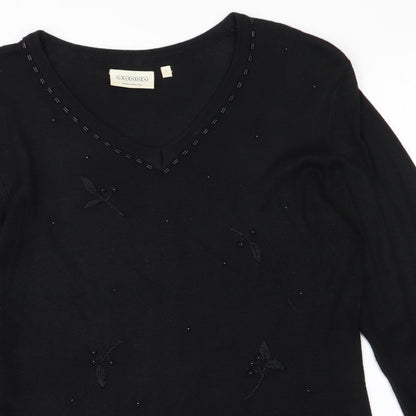 Womens UK Size S Canda Black Pullover Jumper