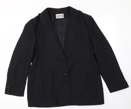 Additional front view of French Kiss women’s black jacket blazer, size UK 16